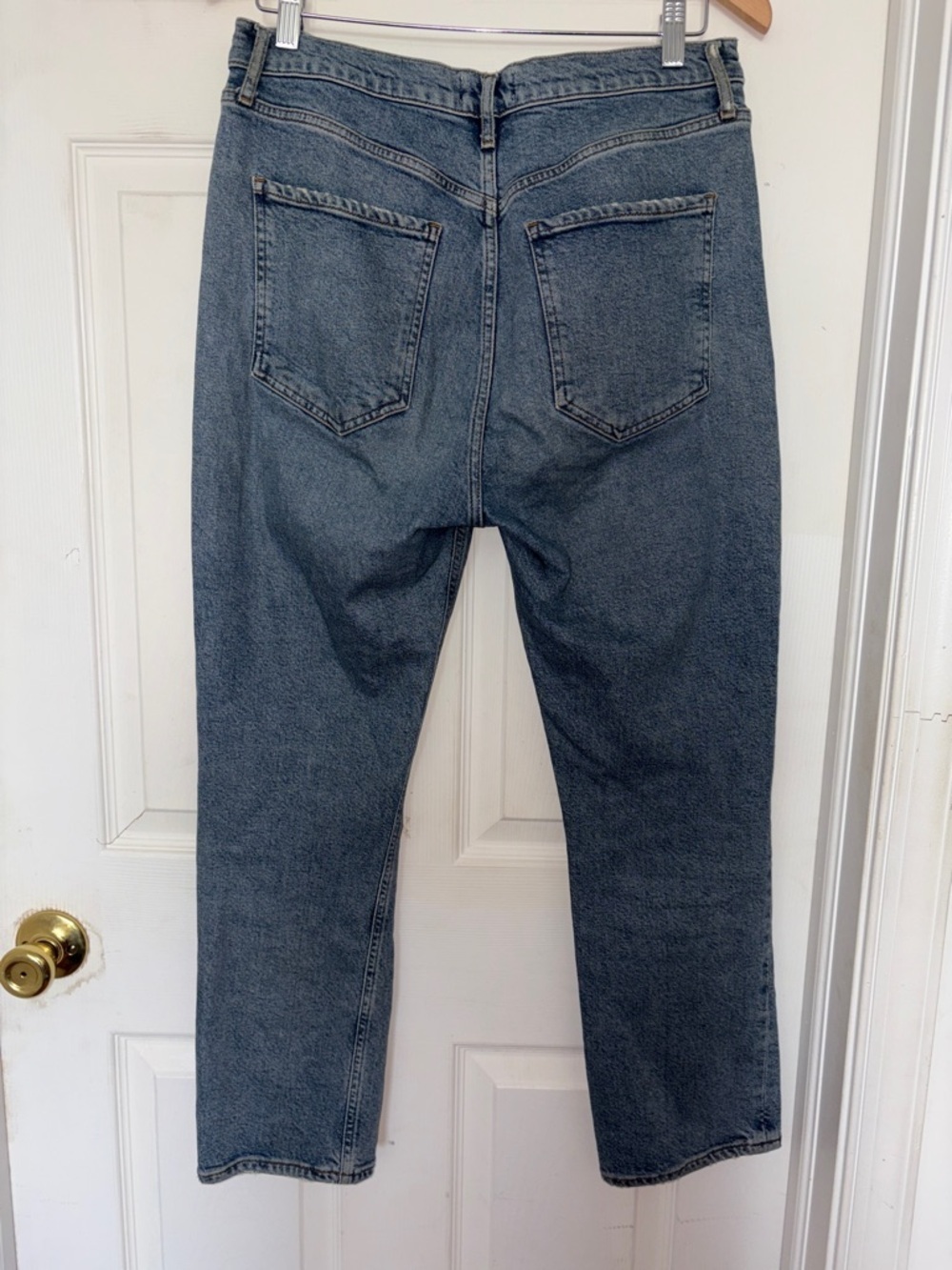 Agolde Riley High Rise Distressed Jeans Blue Size 30 - Picture 3 of 6